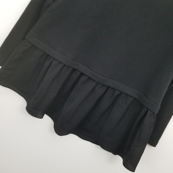 Beachlunchlounge Shaina Black Knit Pullover Top Ruffle Hem Medium - Picture 6 of 8